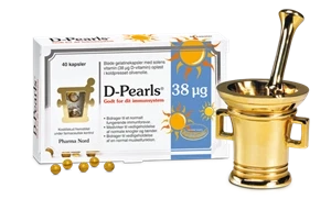 D-Pearls Stærk D-Vitamin 38 mcg 40 kapsler