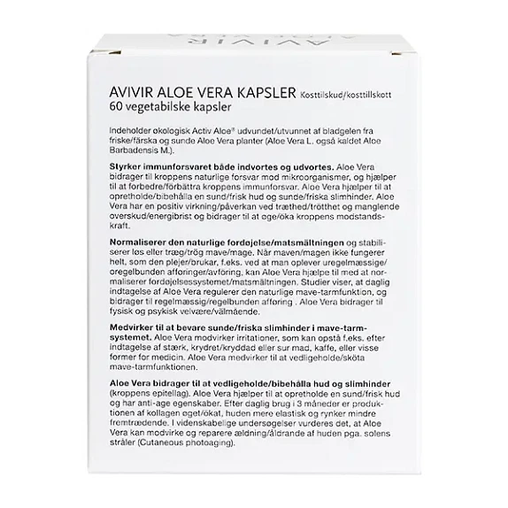 Aloe Vera Avivir 60 kapsler økologisk