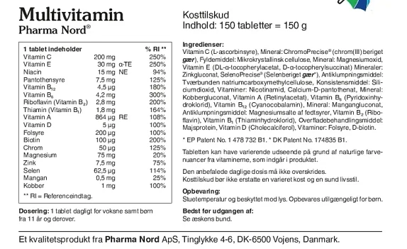 Multivitamin Pharma Nord 150 tabletter