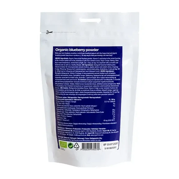 Blåbær Blueberry Powder Superfruit 90 g økologisk