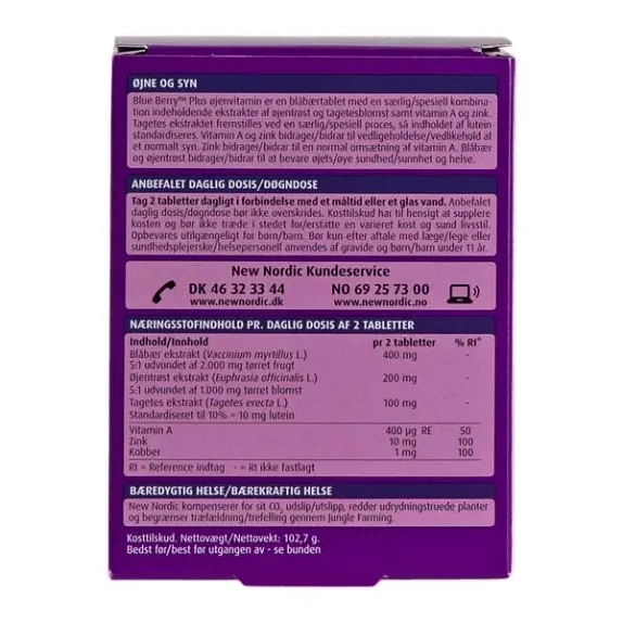 Blue Berry Plus Øjenvitamin 120 tabletter