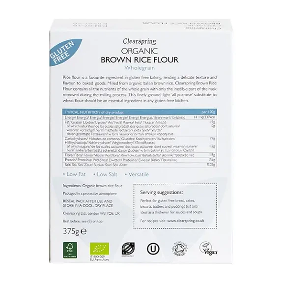 Brown Rice Flour Clearspring 375 g økologisk