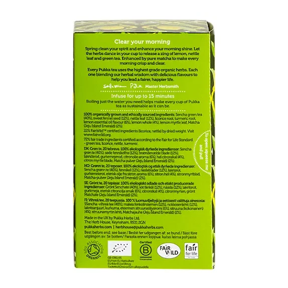 Clean Matcha Green Pukka 20 breve økologisk