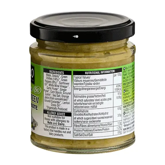 Curry Paste Thai Green glutenfri 180 g økologisk