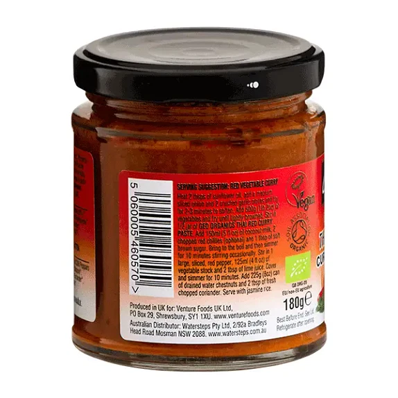 Curry Paste Thai Red glutenfri 180 g økologisk