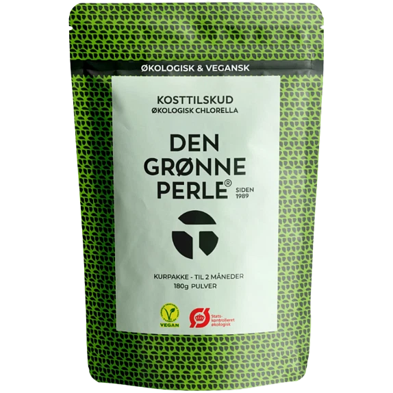 Chlorella Økologisk – Den Grønne Perle® (pulver 180 g)