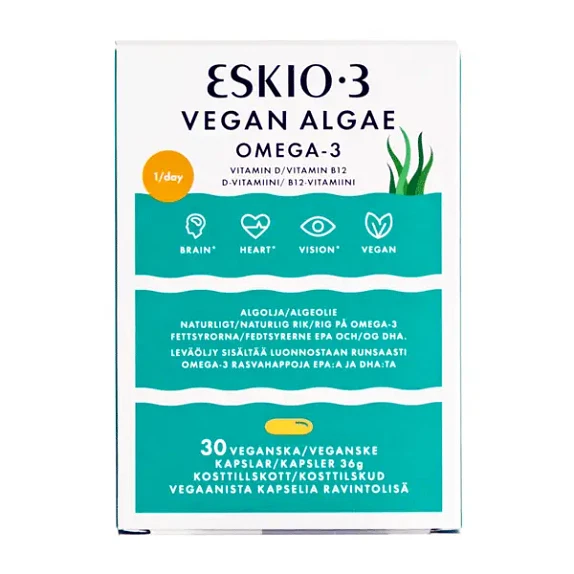 Eskio-3 Vegan Algae 30 veganske kapsler