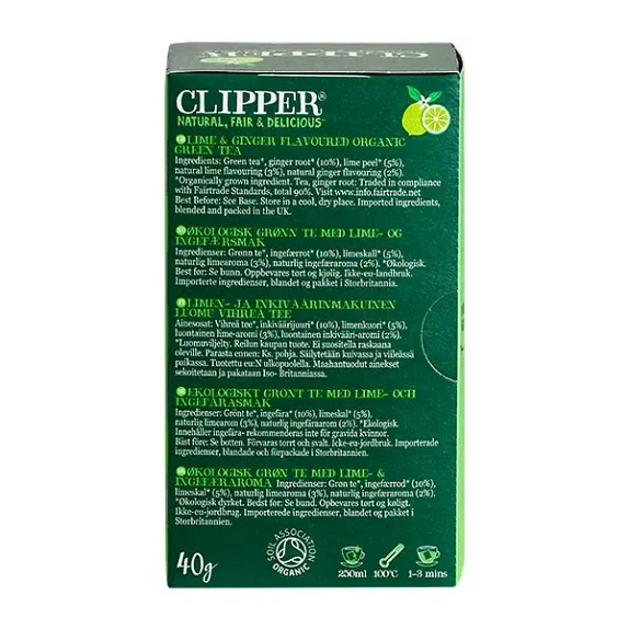 Green Tea & Lime & Ginger Clipper 20 breve økologisk