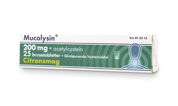 Mucolysin Citronsmag 200 mg 25 brusetabletter