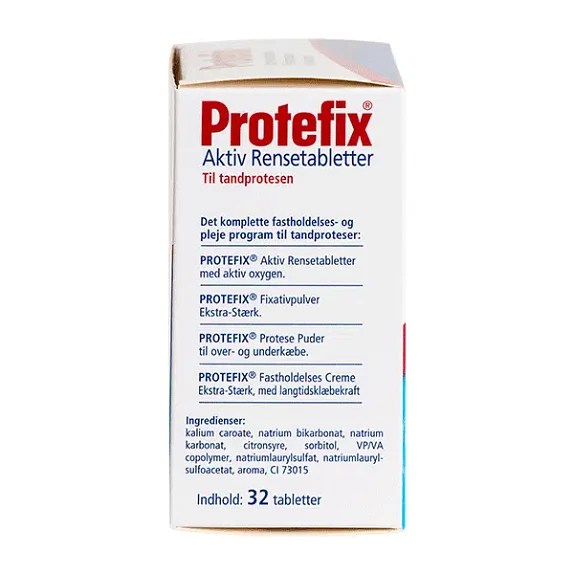 Rensetabletter Aktiv til Tandprotesen Protefix 32 stk.