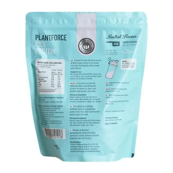 Rice Protein Neutral Plantforce 800 g økologisk