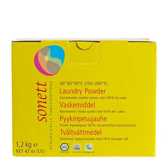 Vaskepulver Sonett koncentreret 1,2 kg økologisk