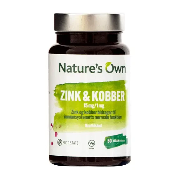 Zink & Kobber Natures Own 50 vegetabilske tabletter