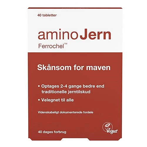 AminoJern Ferrochel 25 mg 40 tabletter