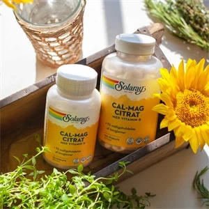 Cal-Mag Citrat med D-vitamin Solaray 180 kapsler