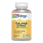 Cal-Mag Citrat med D-vitamin Solaray 180 kapsler