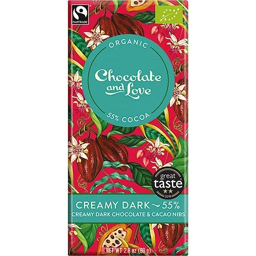 Chokolade Creamy Dark 55 % Fairtrade 80 g økologisk