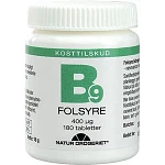 B9 Folsyre 400 mcg 180 tabletter