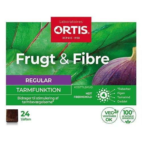Frugt & Fibre Tarmfunktion Ortis 24 tyggeterninger