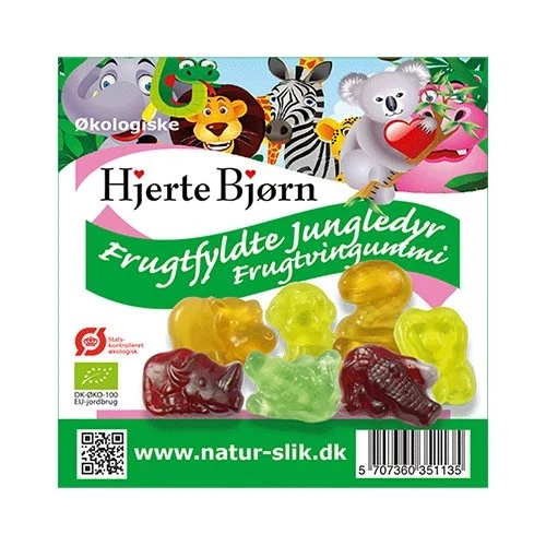 Frugtfyldte jungledyr Ø 80 g