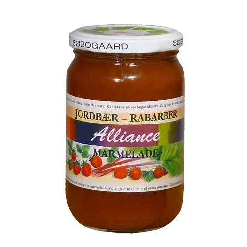 Jordbær/rabarber marmelade Ø