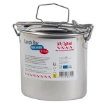 Madkasse i rustfri stål rund