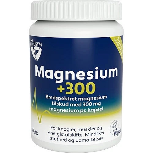 Magnesium +300 60 vegetabilske kapsler