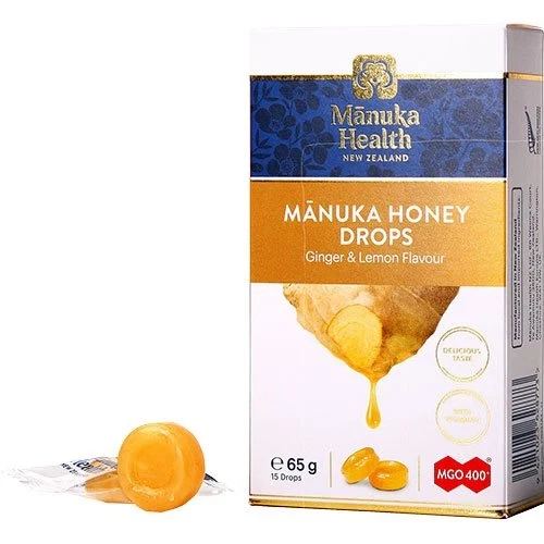 Manuka Honey Drops Ginger Lemon 15 stk.