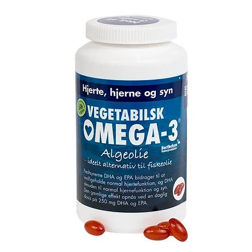 Vegetabilsk Omega-3 Algeolie 180 kapsler