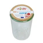 Opbevaringsglas m. kork låg 0,9 L