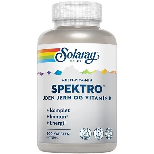 Spektro Multi-Vita-Min uden jern og Vitamin K 200 kapsler