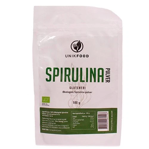 Spirulina Pulver Unik Food 100 g økologisk