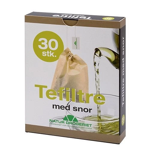 Tefiltre med Snor ublegede 30 stk.