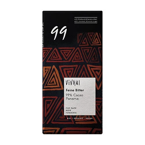 Vivani 99% mørk chokolade Ø 80 g