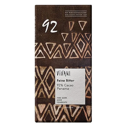 Chokolade Mørk 92 % Vivani 80 g økologisk