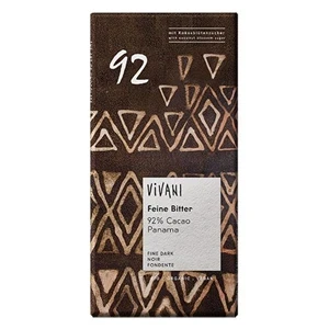 Chokolade Mørk 92 % Vivani 80 g økologisk